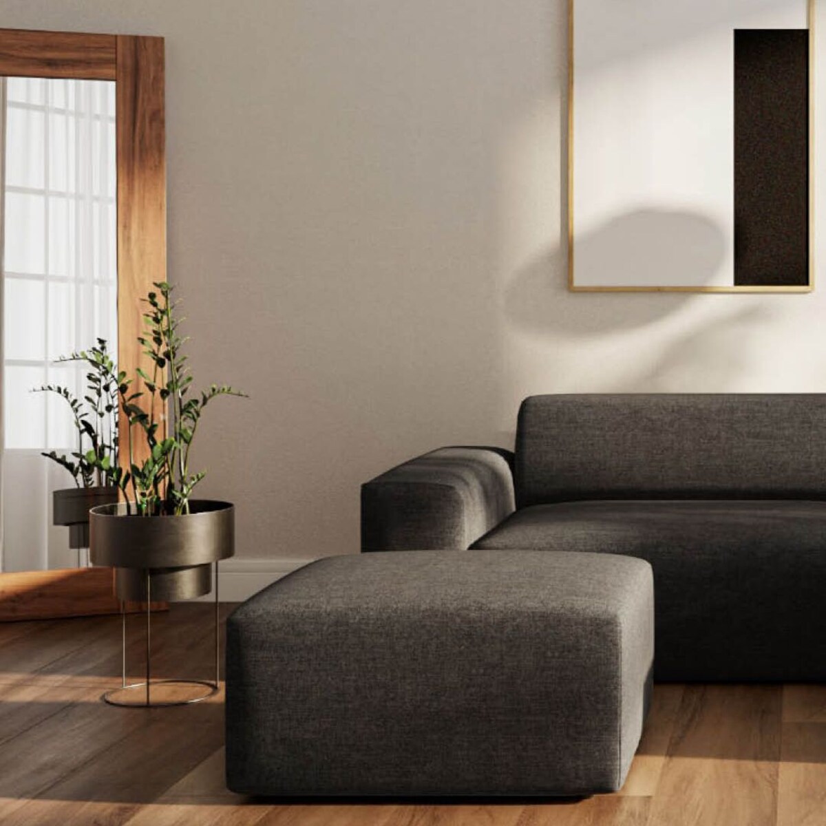 Villet Sofa narożna prawa antracytowa
