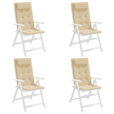 vidaXL Poduszki na krzesła z wysokim oparciem, 4 szt., beżowe, Oxford