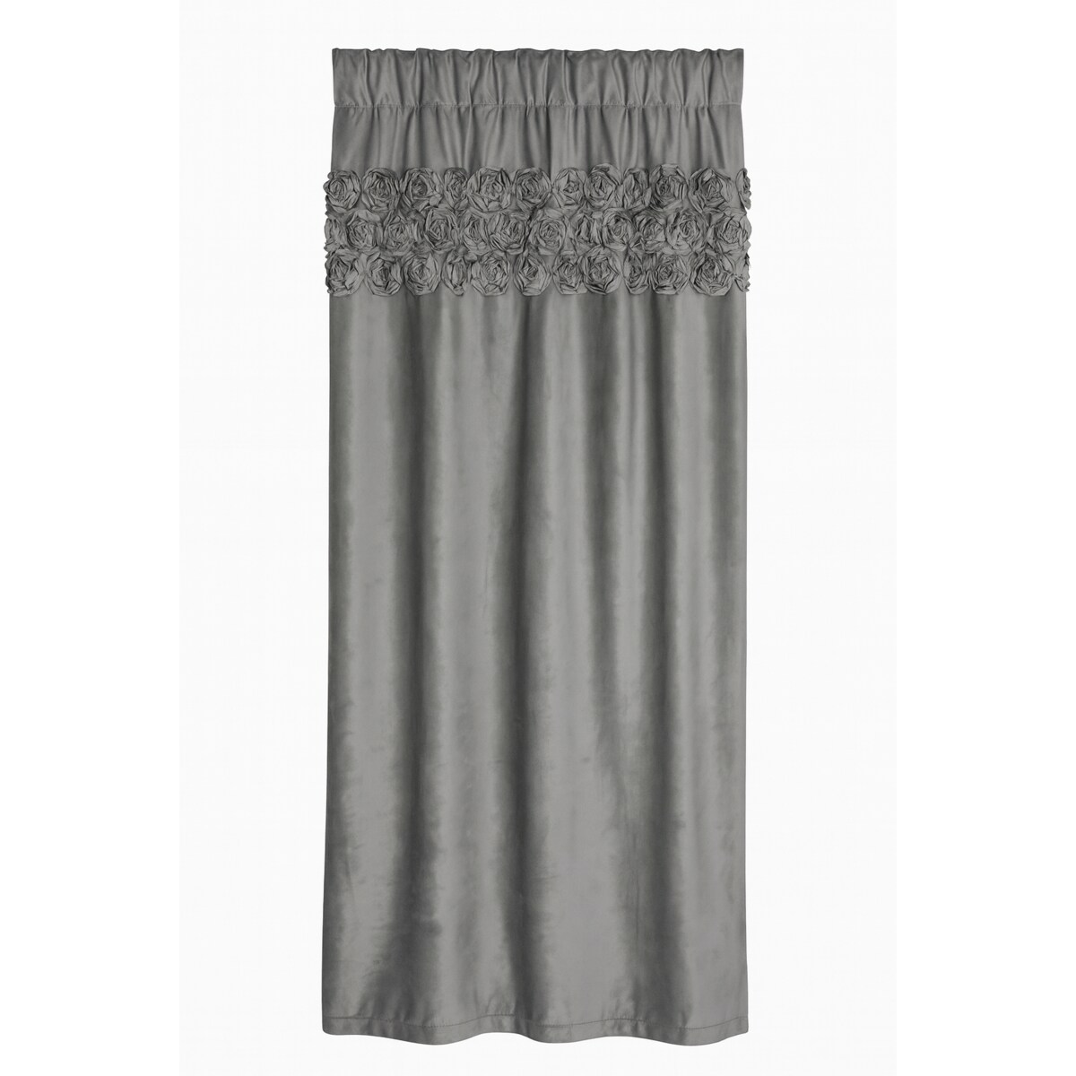 Zasłona welurowa "royal roses" z wyszywanymi różami 140x270 cm taśma | stalowy