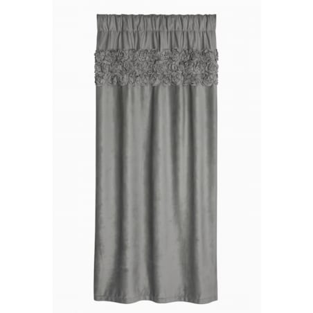 Zasłona welurowa "royal roses" z wyszywanymi różami 140x270 cm taśma | stalowy