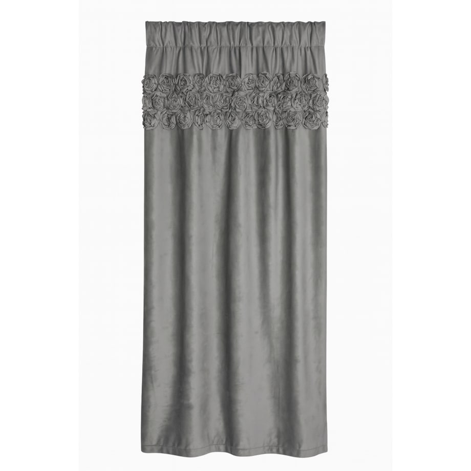 Zasłona welurowa "royal roses" z wyszywanymi różami 140x270 cm taśma | stalowy