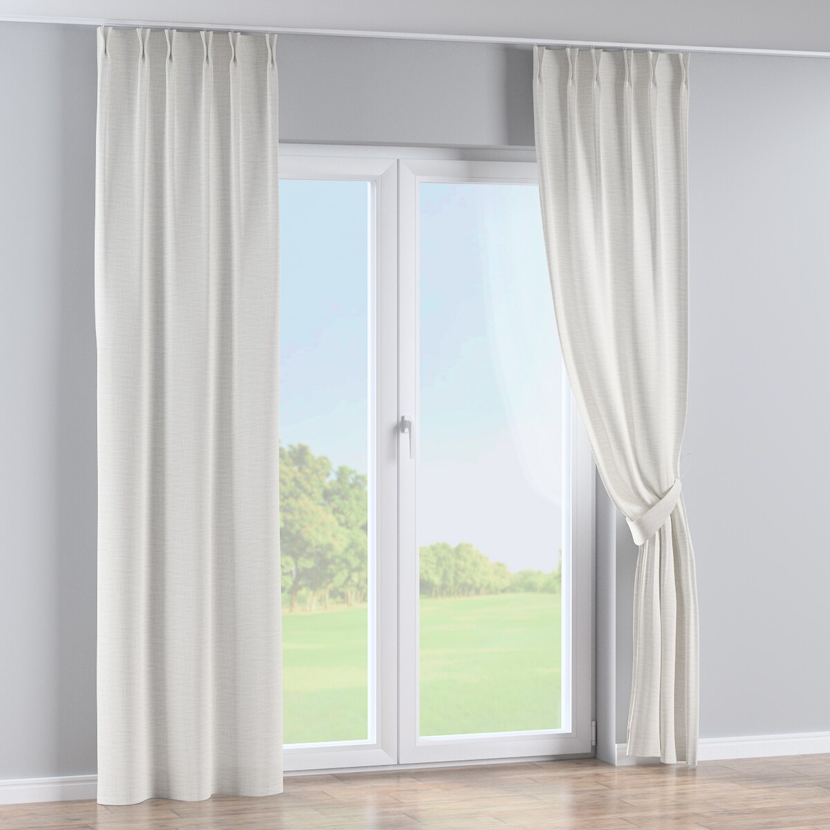 Zasłona na haczykach flex podwójnych 130x245 ecru