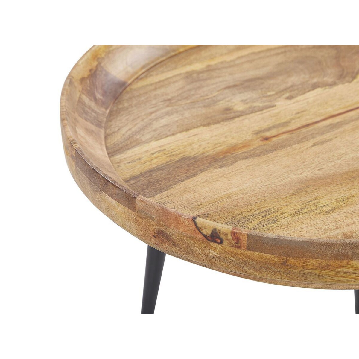 Stolik kawowy drewno mango jasne z czarnym EDNA