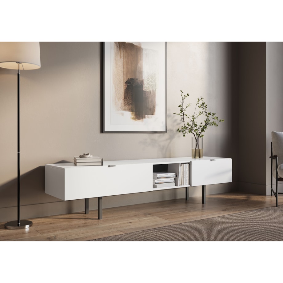 Biała szafka RTV z szufladą Skandica MYWAY / szer. 180 cm