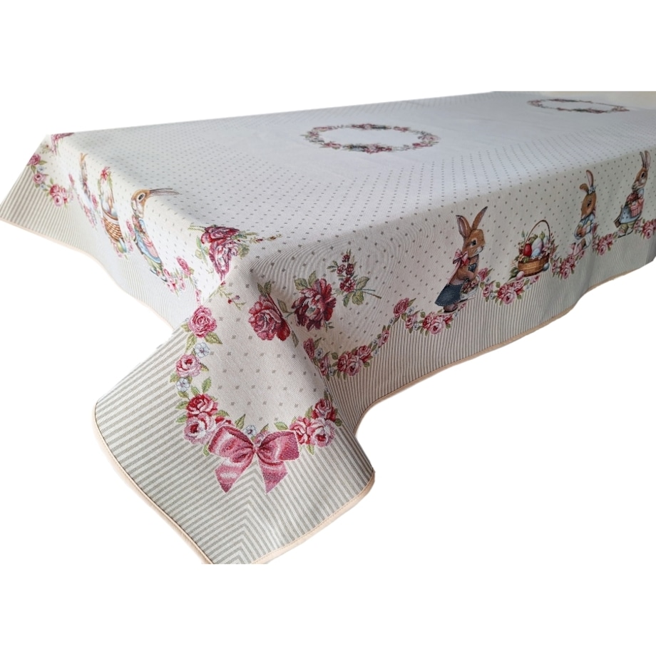 Obrus Wielkanocny 140X180 Cm Na Stół Ozdobny Dekoracyjny Zajączki