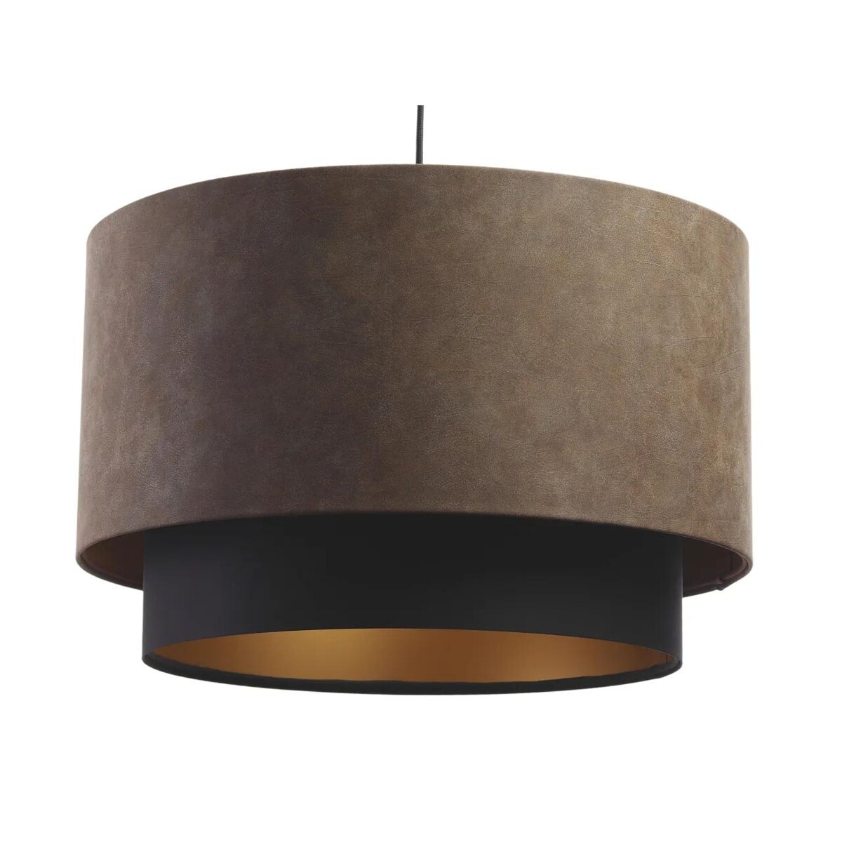 Lampa wisząca DOUBLE ZAMSZ 50 brązowa/czarna