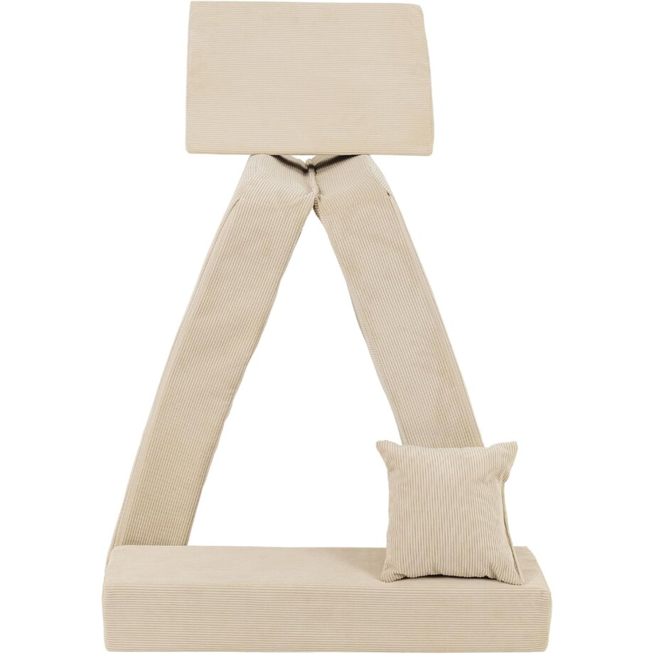 Fotelik dziecięcy do pokoju dziecięcego, składany fotel dla dzieci powyżej 1. roku życia z poduszką do zabawy, wygodny i wielofunkcyjny fotel dla dzieci, beżowy.