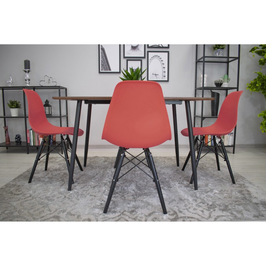 Krzesło Do Jadalni Kuchni Salonu Osaka Cynober / Nogi Czarne