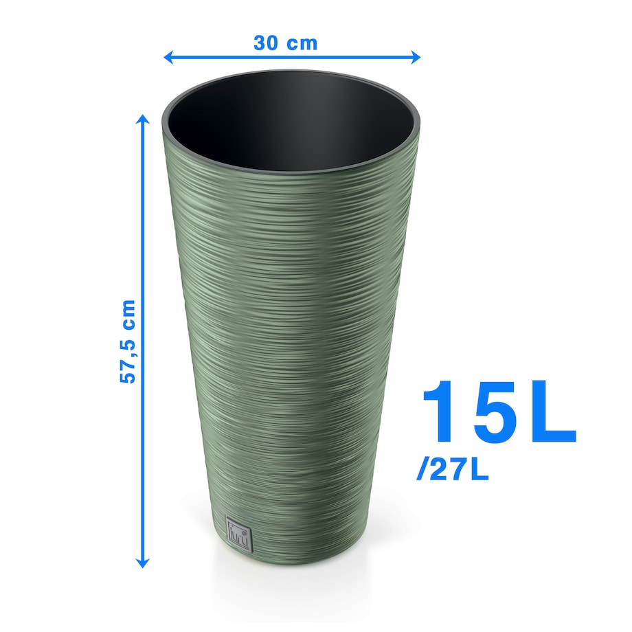Doniczka Donica Ogrodowa 25/30 Cm Zestaw Na Taras Do Ogrodu Domu Zielona