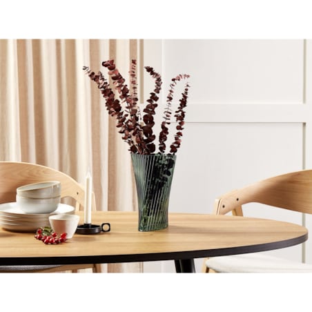 Wazon na kwiaty szklany 26 cm ciemnozielony MARPISSA