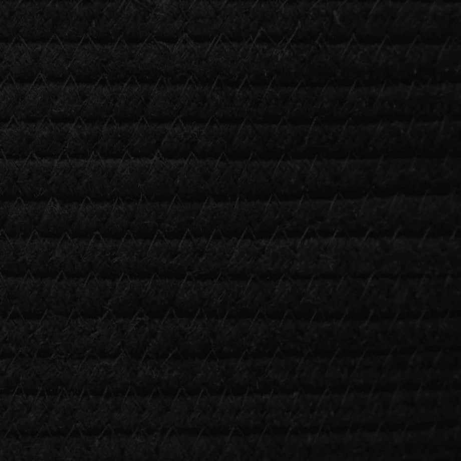 vidaXL Kosz z pokrywą, biało-czarny, Ø40x35 cm, bawełna