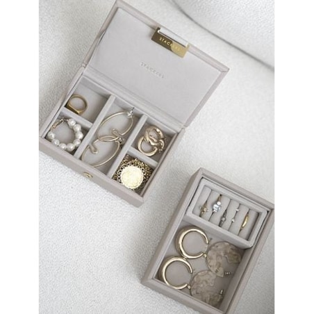 Szkatułka na biżuterię Stackers podwójna micro zieleń szałwiowa