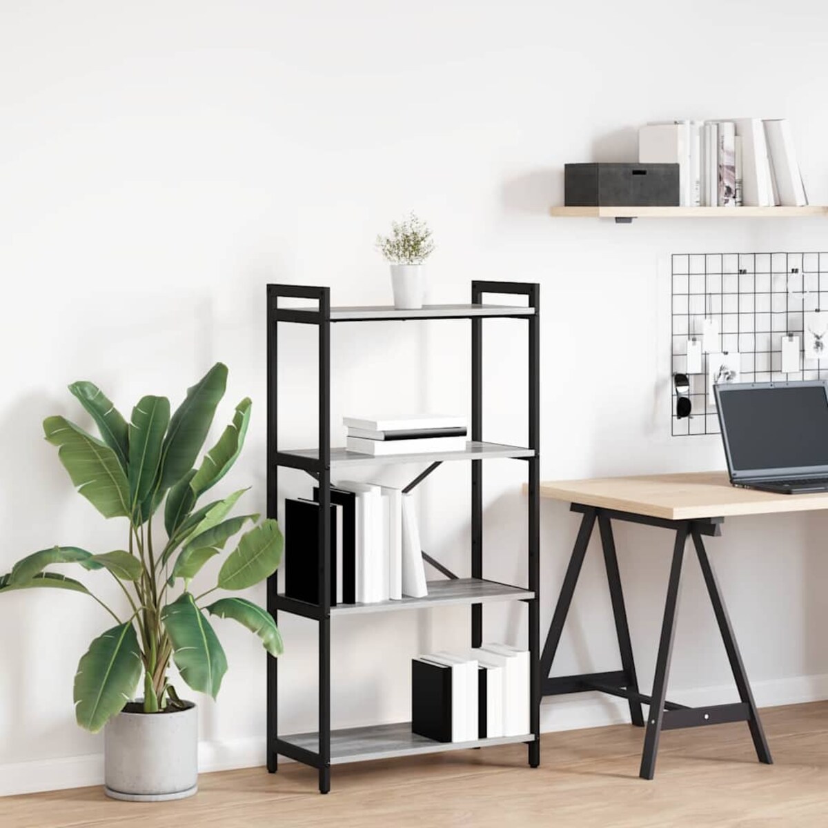 vidaXL Półka na książki Szary dąb sonoma 60 x 30 x 118 cm