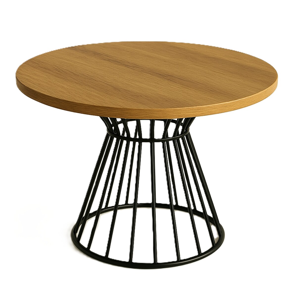 Stolik kawowy LEO drewniany blat, metalowa podstawa- dąb craft złoty