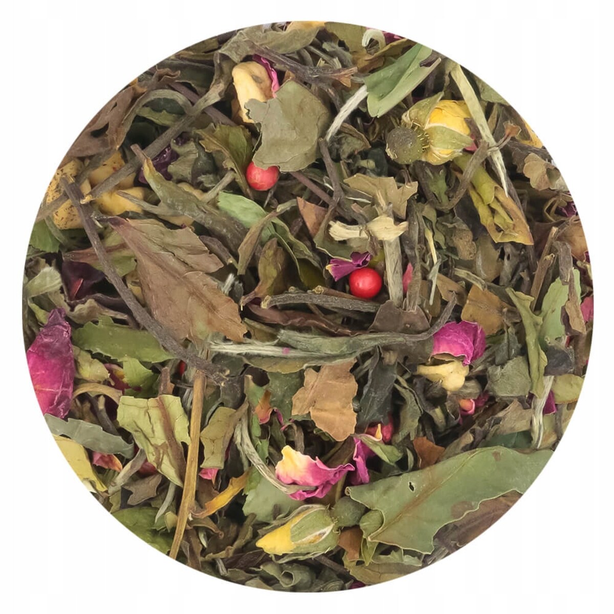 Herbata biała sypana RÓŻANA o smaku różanym z nutą malin PREMIUM Cup&You - herbata liściasta sypana mieszanka napar susz - gotowa na prezent upominek