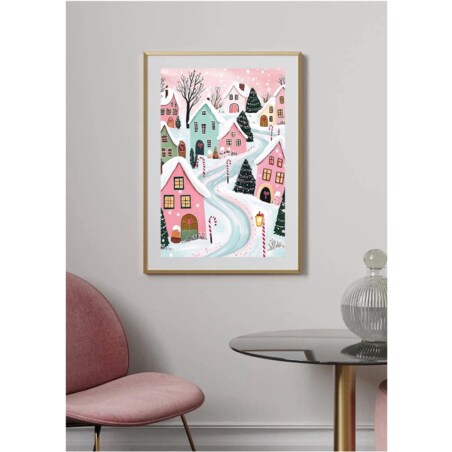 Poster Story, Plakat, Obraz - Bożonarodzeniowa Lukrowa Wioska, wymiary 42 x 60 cm