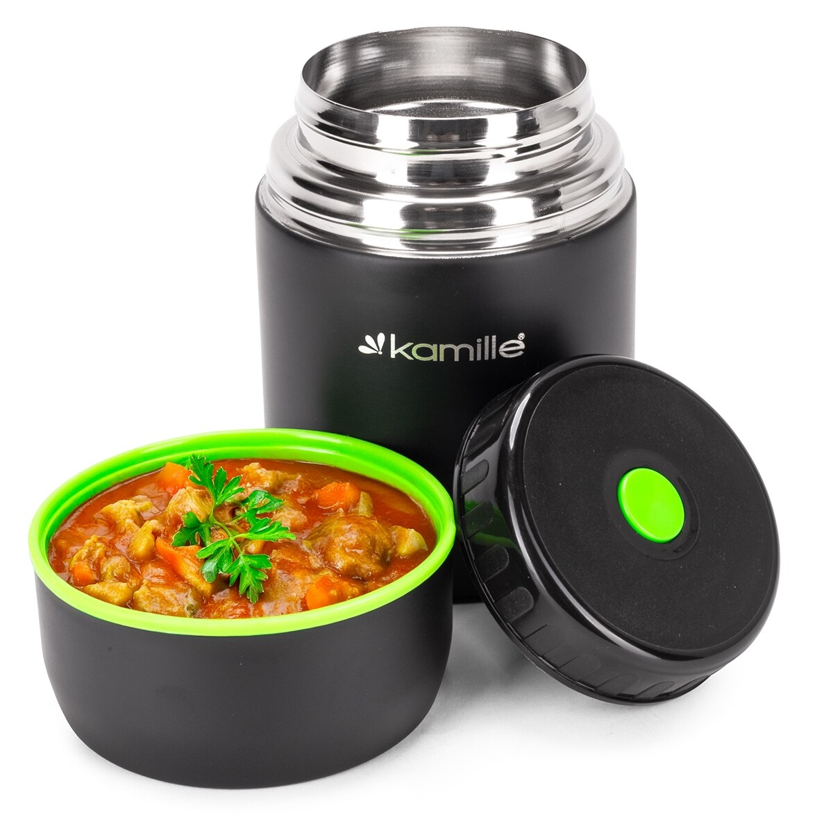 Termos czarny obiadowy lunchbox lunch box na zupę obiad 0.5L KAMILLE