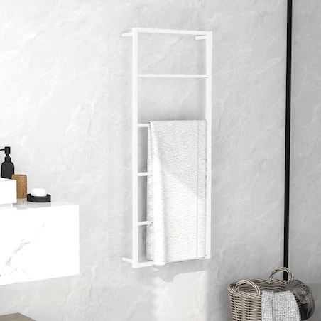 vidaXL Wieszak na ręczniki biały 45x10x115 cm stalowy