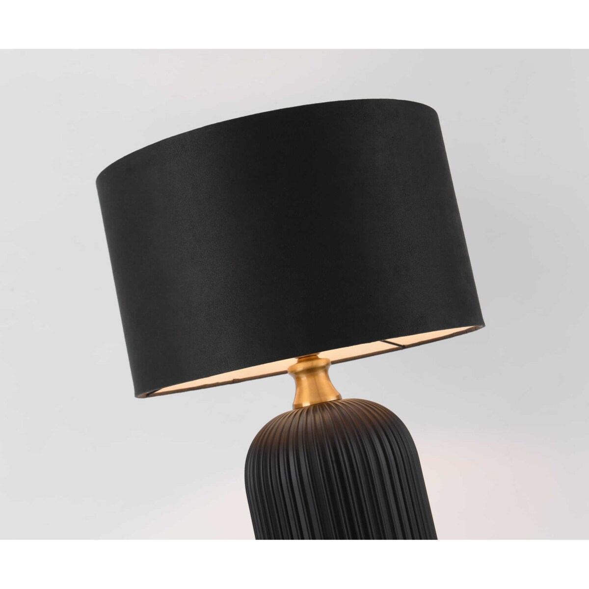 Stołowa lampa Tamiza LP-1515/1T big abażurowa czarna złota