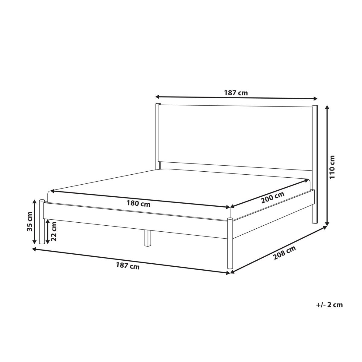 Łóżko Drewno sosnowe BRUNEMONT 180 x 200 cm Jasnobrązowy