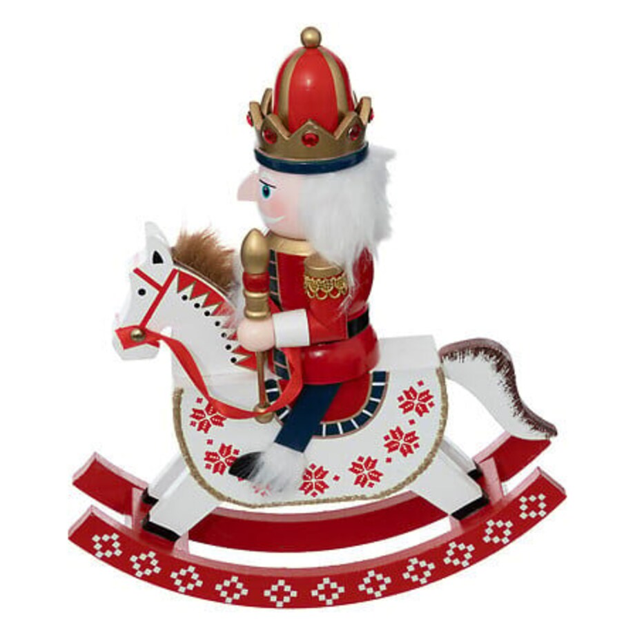 DZIADEK DO ORZECHÓW 29 cm czerwony NA BIEGUNACH