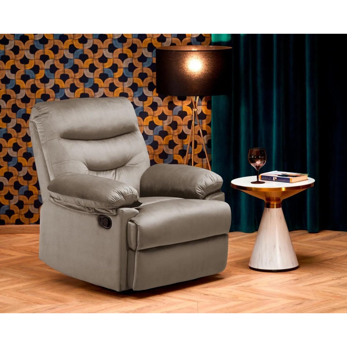 Fotel rozkładany DRAGER VELVET beżowy