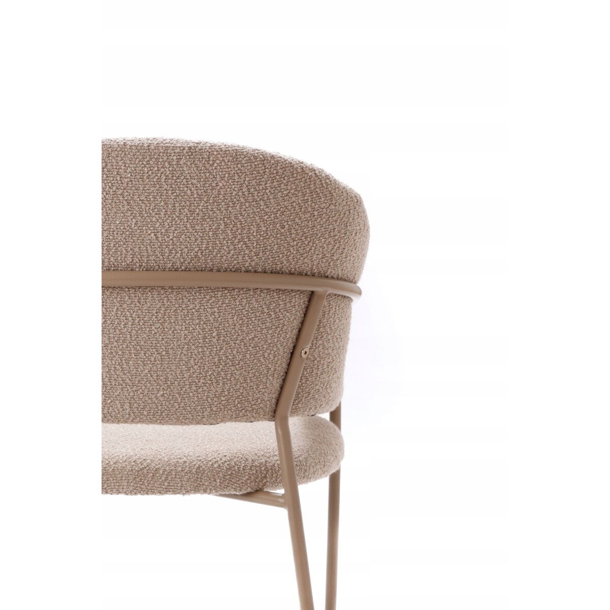 ZESTAW 2 SZTUK Krzesła ORANO Boucle Beżowe Metalowa Rama JAPANDI Jadalnia