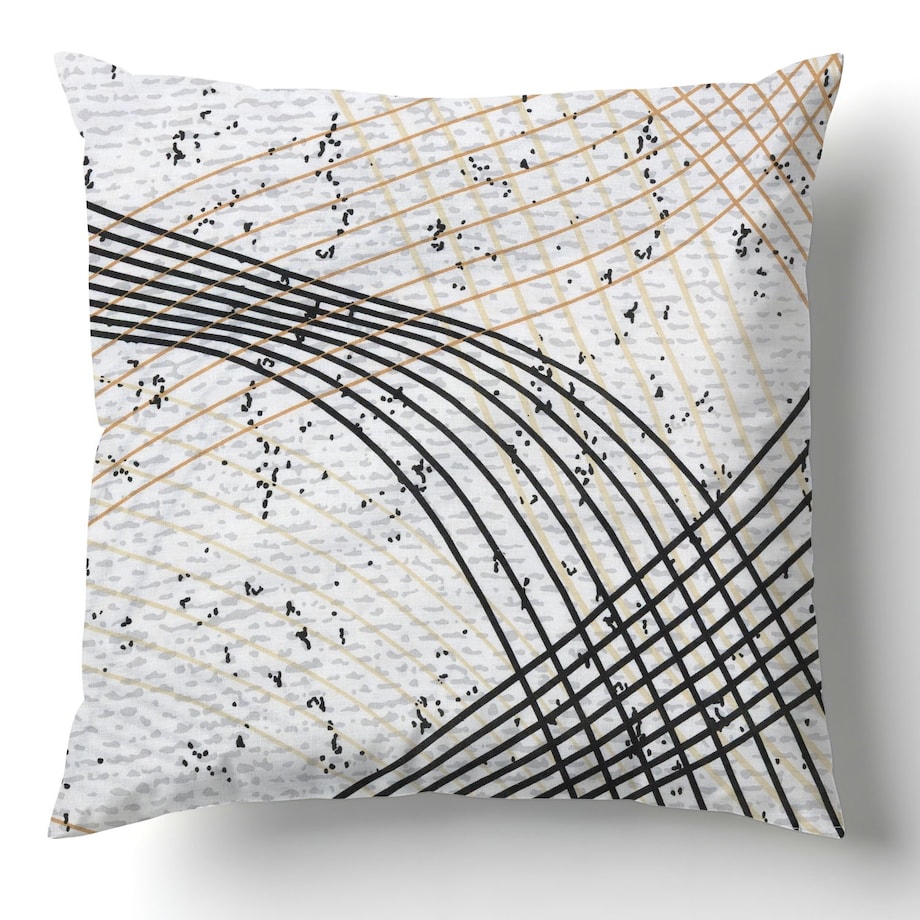 Poszewka dekoracyjna bawełniana 40x40 Flow szara w falujące linie, Cottonlove, Darymex