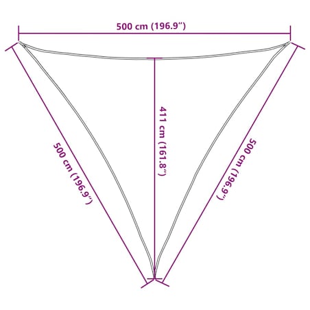 vidaXL Żagiel przeciwsłoneczny HDPE trójkątny 5x5x5 m, biały