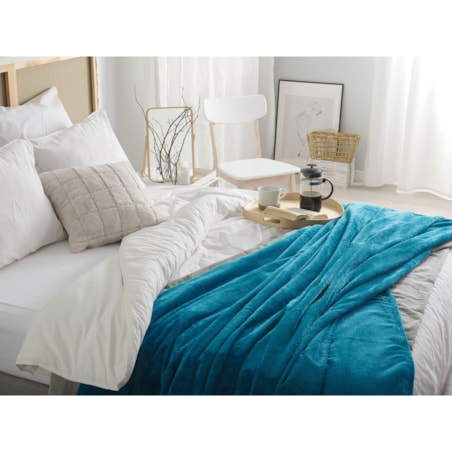 Koc 200 x 220 cm turkusowy SAITLER