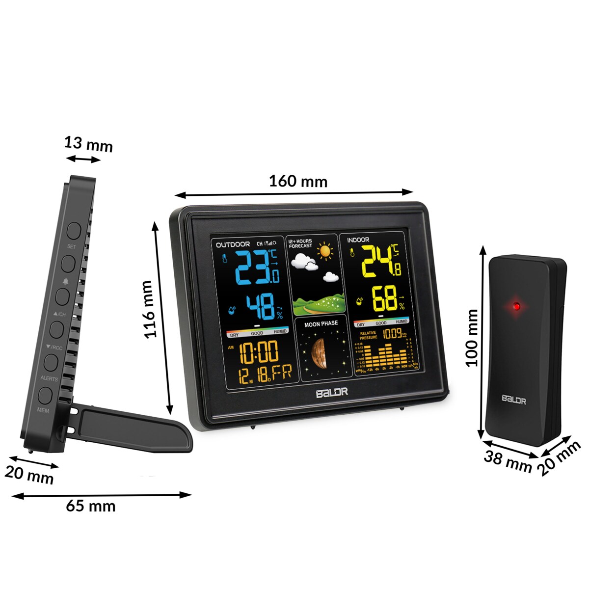 Bezprzewodowa stacja pogodowa pogody higrometr Baldr