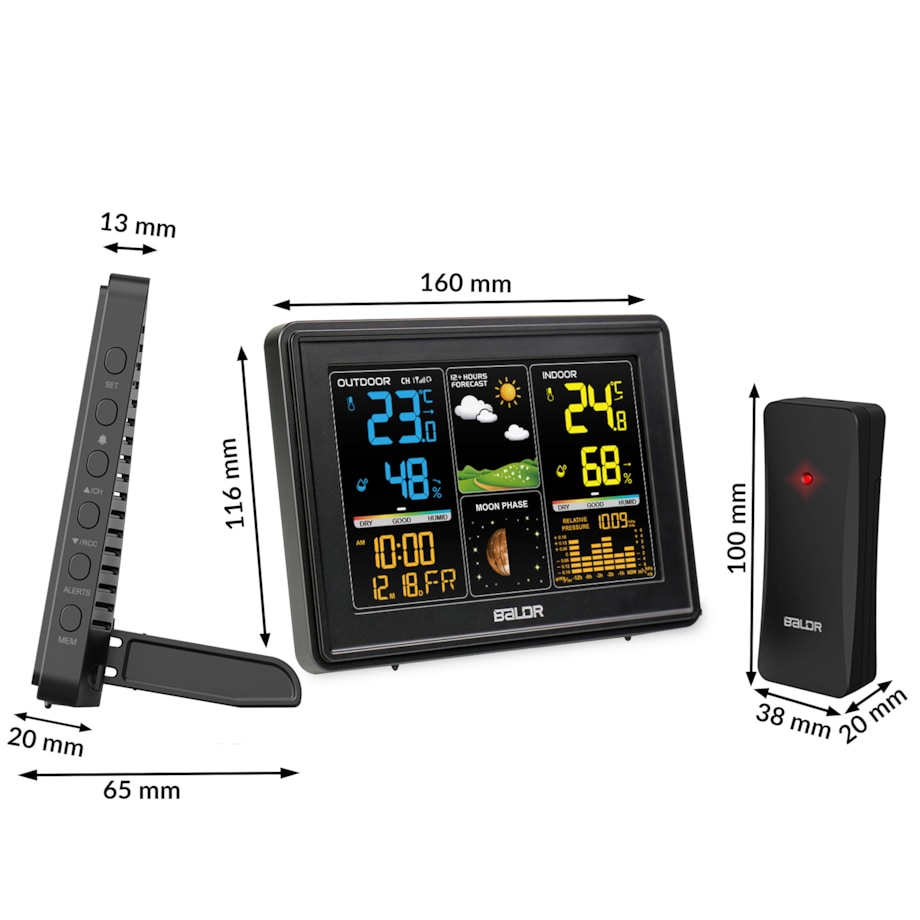 Bezprzewodowa stacja pogodowa pogody higrometr Baldr