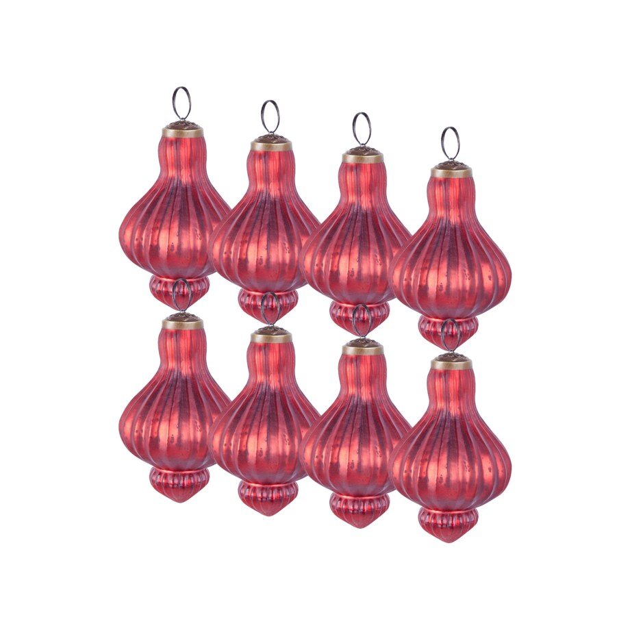 Zestaw 8 bombek BRILLANT Szkło Czerwony