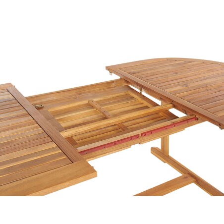 Stół ogrodowy rozkładany akacjowy 160/220 x 100 cm jasne drewno MAUI