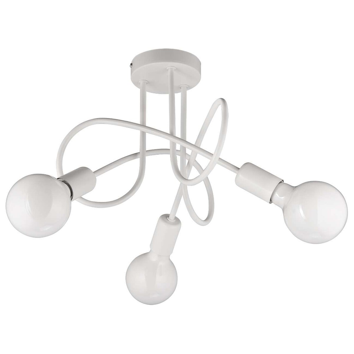 Plafon LAMPA sufitowa VEN W-LOOP/3 WH metalowa OPRAWA pręty sticks loft białe