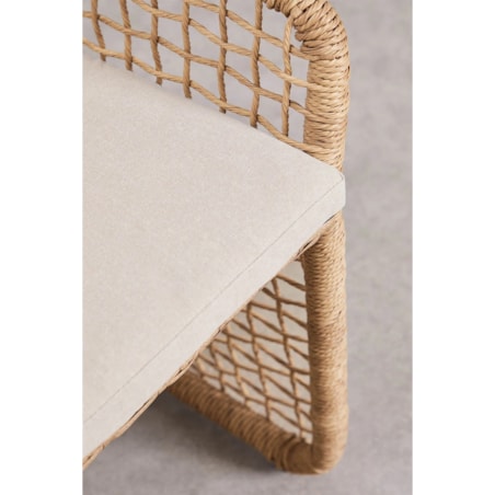 Krzesło ogrodowe z podłokietnikami ze stali i syntetycznego rattanu Liparian