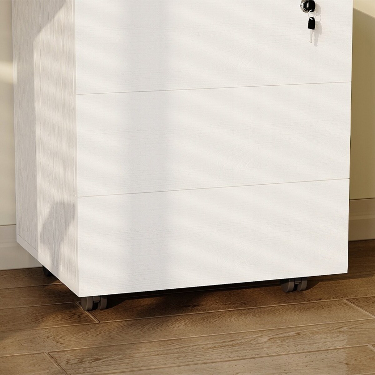 Kontenerek biurowy na kółkach z szufladami na kluczyk mobilna szafka 58 cm