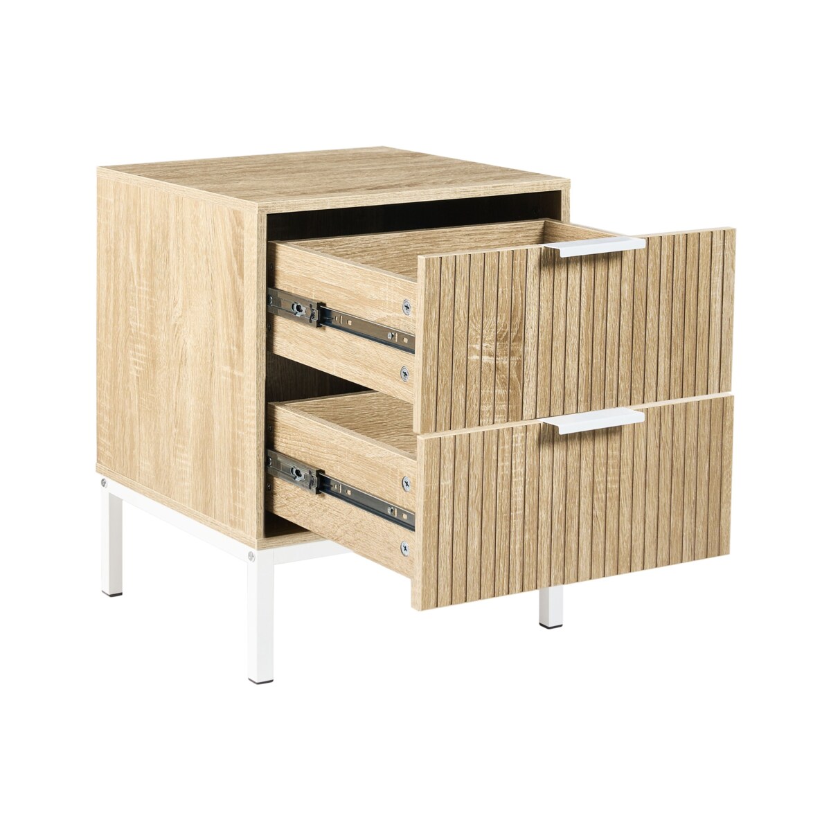 Szafka nocna 2 szuflady ROYALLA Jasnobrązowy