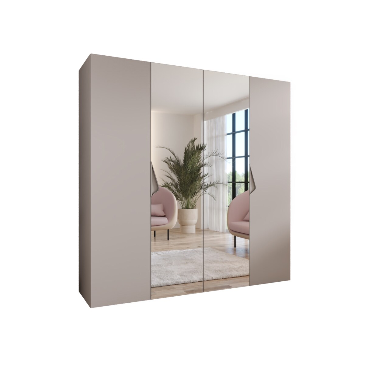 Szafa uchylna z lustrem Sandi 2 200 wys 202 cm Kaszmir + u Kaszmir