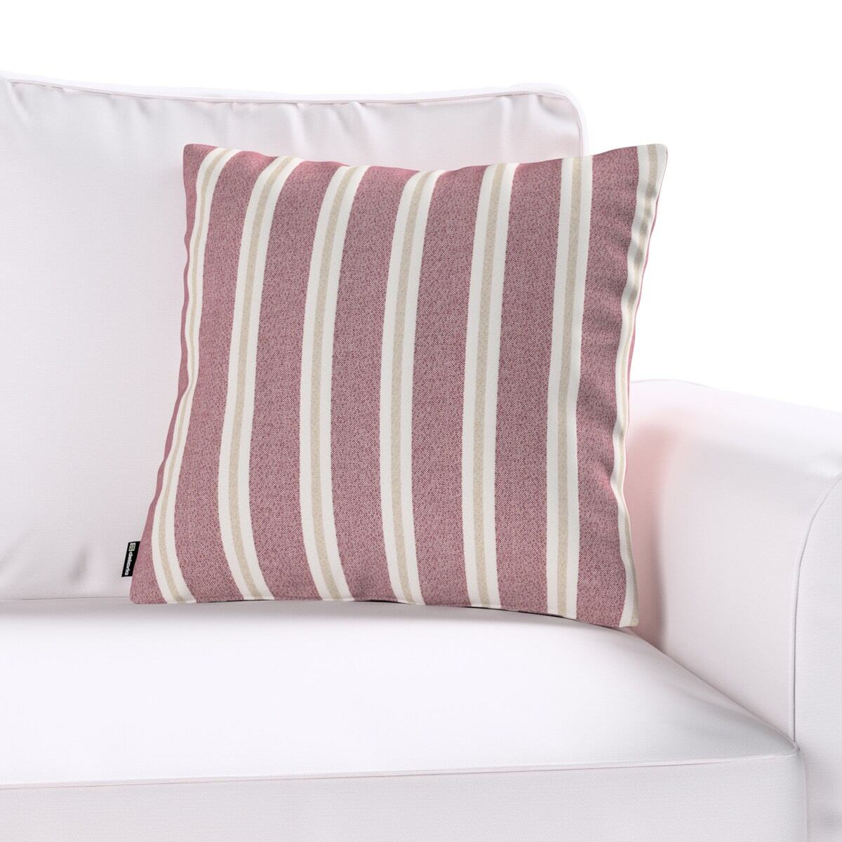 Poszewka Kinga na poduszkę 60x60 czerwono-beżowe pasy