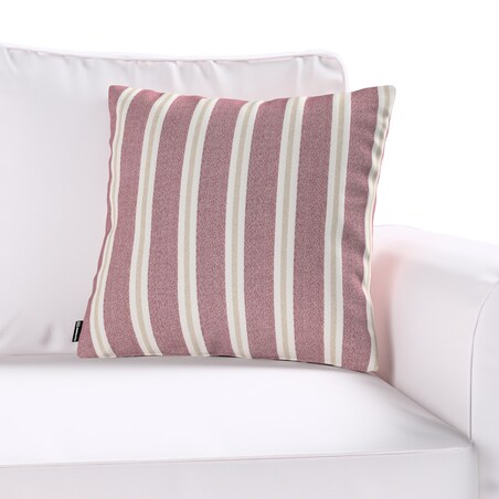 Poszewka Kinga na poduszkę 60x60 czerwono-beżowe pasy