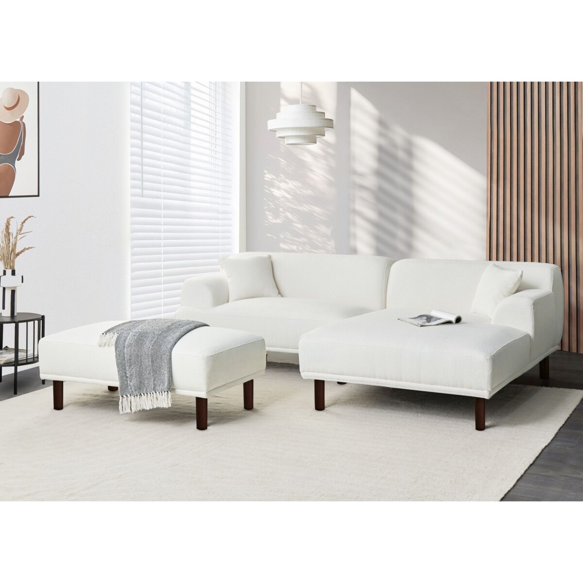 Otomana HOLT Boucle Biały