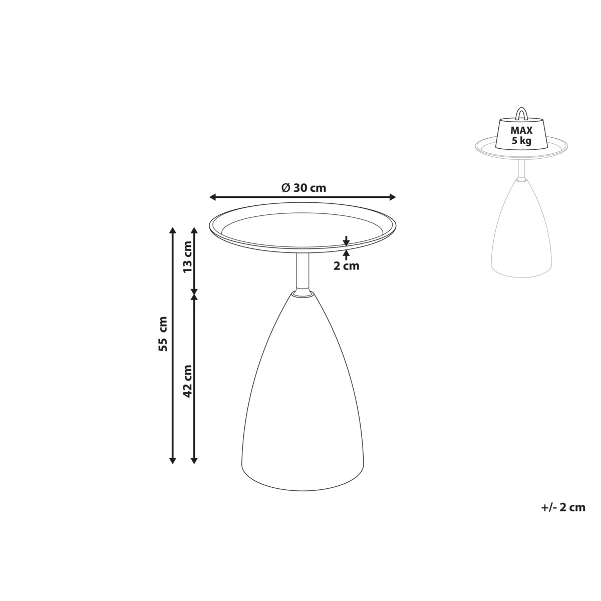 Stolik pomocniczy STORM Metal Marmur/ złoty