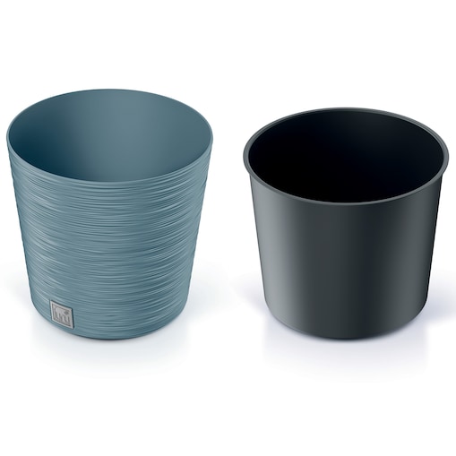 Doniczka Donica Ogrodowa 25 Cm Okrągła Na Taras Do Ogrodu Domu Niebieska