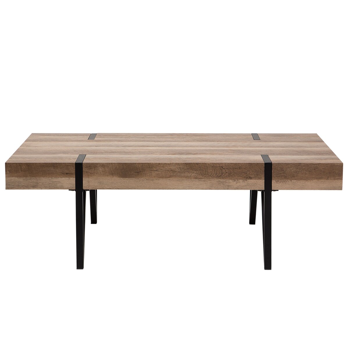 Stolik kawowy brązowy z czarnym ADENA