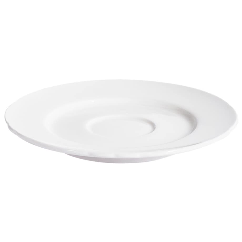 Zestaw 8 filiżanek ze spodkami ELDERBERRY Porcelana Biały