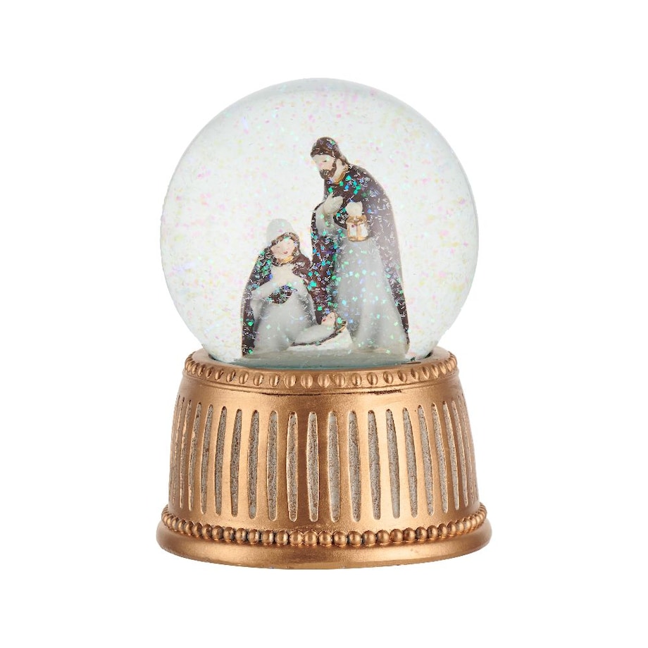 VILLA ITALIA Szklana kula świąteczna z pozytywką wysokość 15 cm HOLY FAMILY