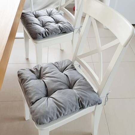 Zestaw 4 poduszek na krzesło/stołek, standard, 45x45 cm, Grafit