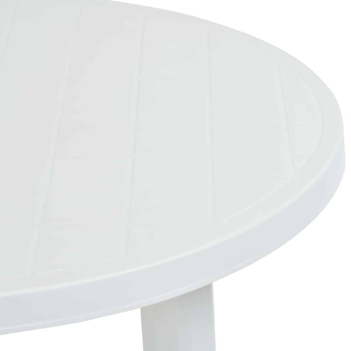 vidaXL Stolik ogrodowy, biały, 89 cm, plastikowy