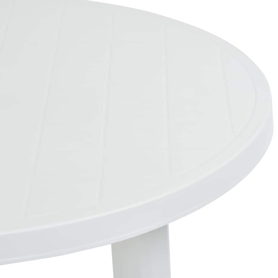vidaXL Stolik ogrodowy, biały, 89 cm, plastikowy